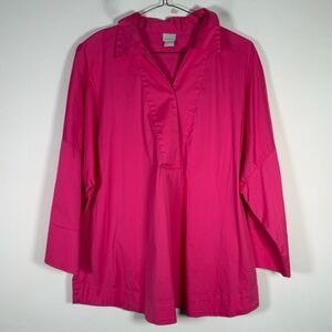 Chico's Women's Size 4 (US 20/22) Popover Cotton Blend Top